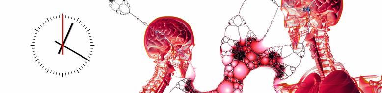 anatomy human clock banner drawing
