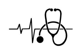 drawn cardiogram with a stethoscope