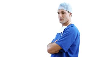 photo of a doctor on a white background