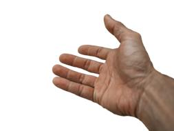 hand of a man asking for help