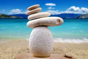 Stones Zen White sea