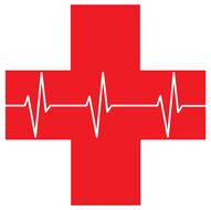 drawn diagram on a red cross