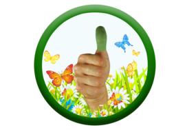 Green Thumbs Up flowers drawing