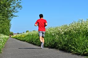 Person in red Runner