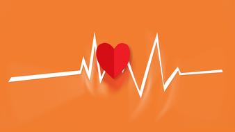 Heart Beat orange drawing