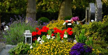 floral decorations at Graves on Cemetery