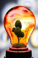 tree in light bulb