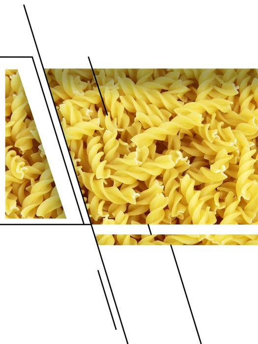 dry noodles on a white background