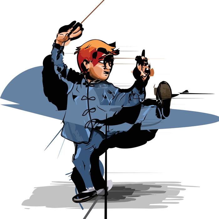 painted taichi athlete