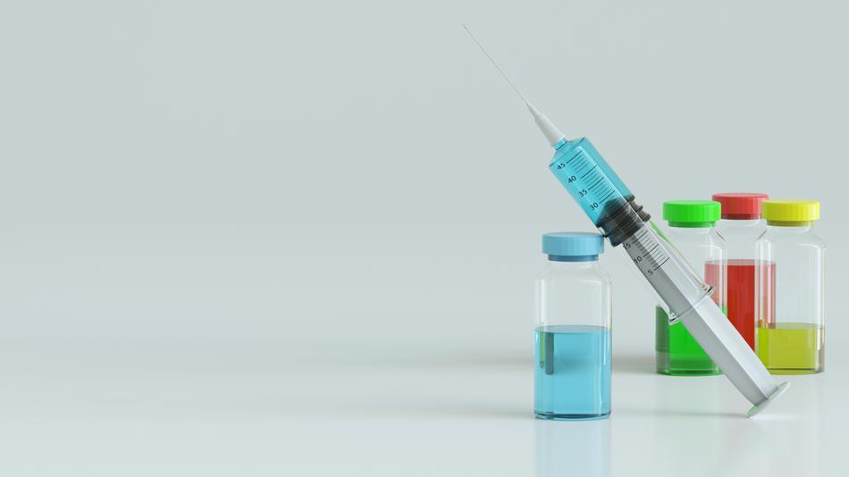 Syringe and ampules with Medicines, 3d render