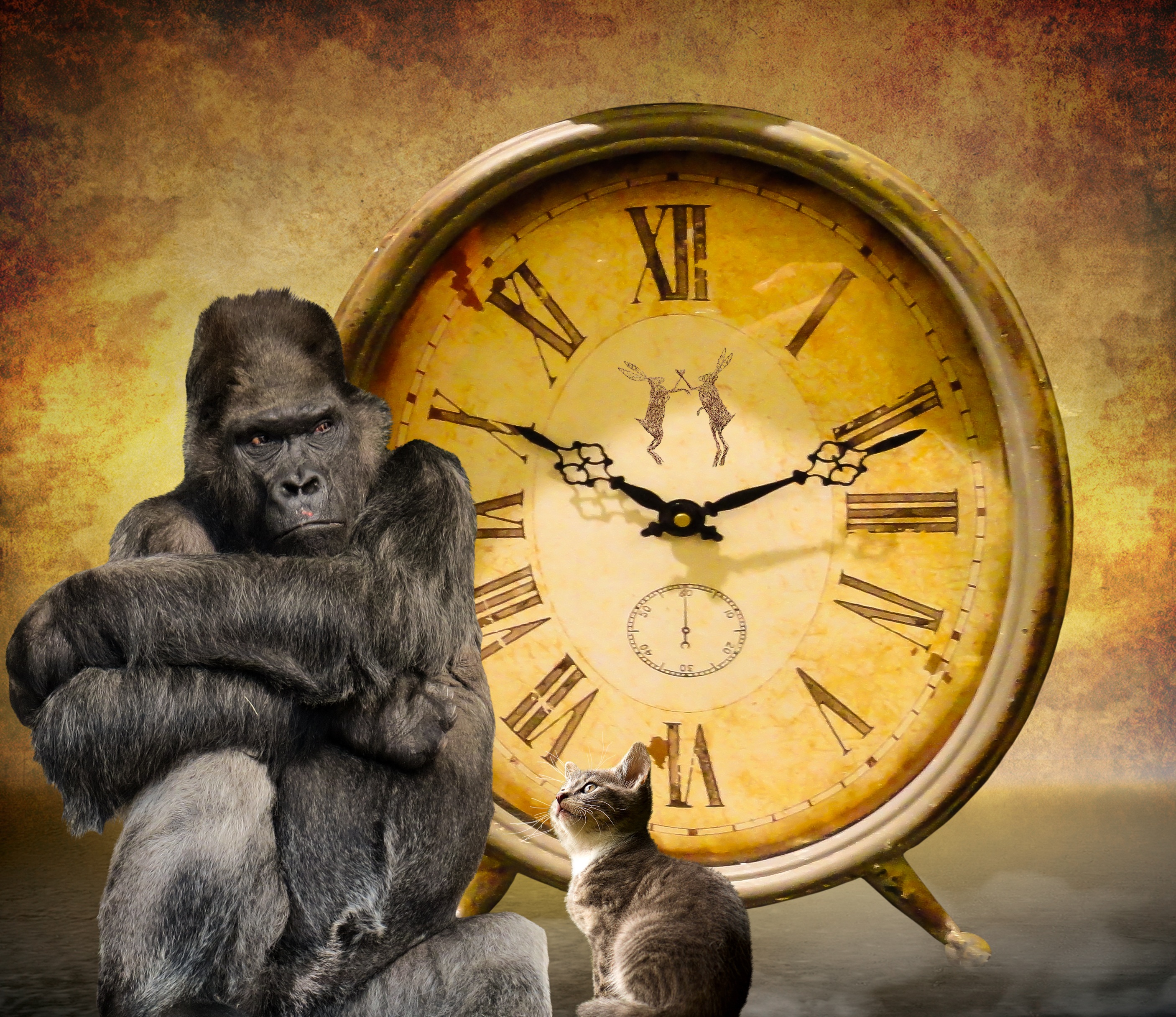 Часы с обезьянкой