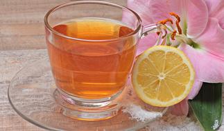 cup of tea and juicy lemon