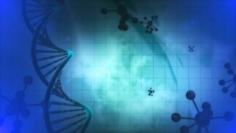 microbiology, molecular models at blue background