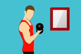 sport man fitness gym drawing