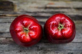 Apples Fruit Red wood table