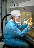 Photo of a microbiologist in a laboratory