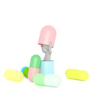 capsule medical 3d model drawing