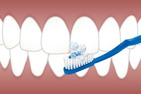 teeth cleaning, brush with toothpaste, drawing