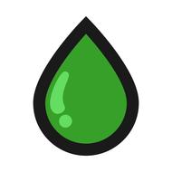 painted green blob on a white background