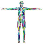 geometric multi-colored image of a man