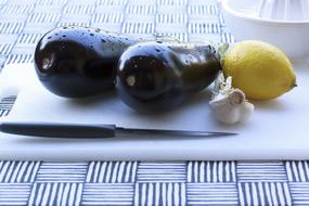 raw Eggplants, Lemon and Garlic