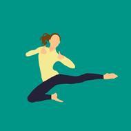 sportive girl jumping, drawing