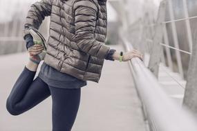 do stretching on the bridge