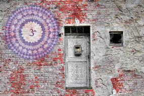 Mandala Chakra Brick wall door