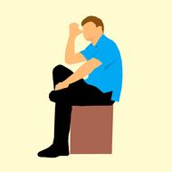 man sitting chair as a drawing