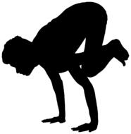 silhouette of male yoga exercising