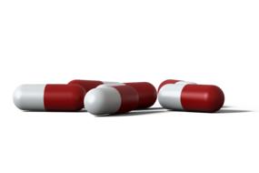 red and white Capsules, render