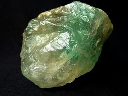 Fluorite Hydrofluoric Glass on black background