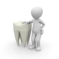 white man and tooth as a 3d model