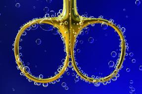 golden scissors in the water