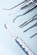 macro photo of dentist tools
