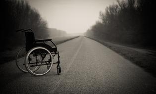Wheelchair Lonely Physical road