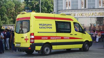 ambulance on a city street