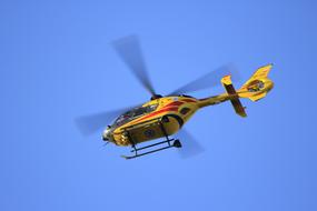 Helicopter Flying Medical yellow