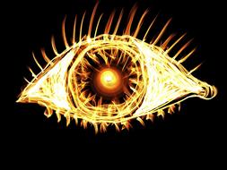 eye bright light abstract fire