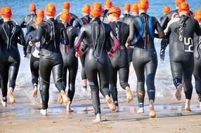 Triathlon Ironman Swim people