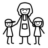 mother children parent drawing