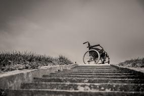 Wheelchair Lonely monochrome