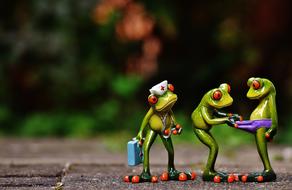 ceramic frogs of patient and doctors