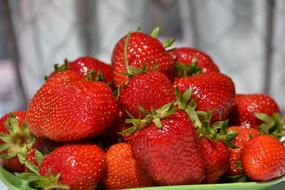 pile of Strawberries on tray