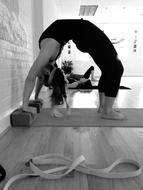 girl doing Yoga Exercise on mat