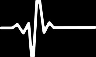 drawn white cardio rhythm on a black background