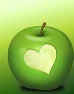 heart h health apple green drawing