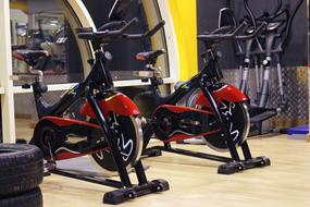 photo of exercise bikes in the gym