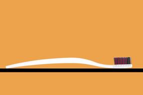 Toothbrush White orange background