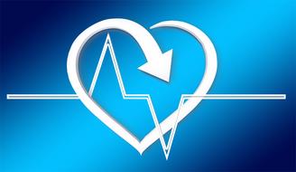 heart shape arrow and pulse, drawing